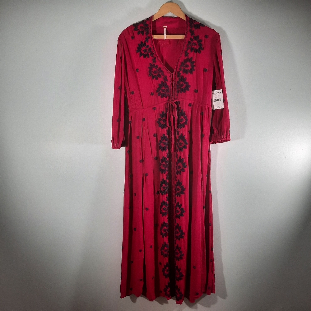 NWOT Free People Magenta combo maxi dress Sz XS. Washed, not worn.